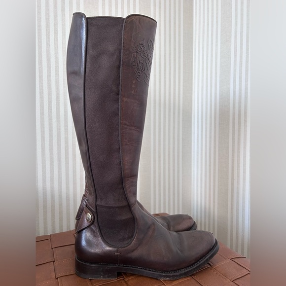 Alberto Fasciani Brown Italian Leather Riding Boots Women’s Size 37.5 - Picture 2 of 14